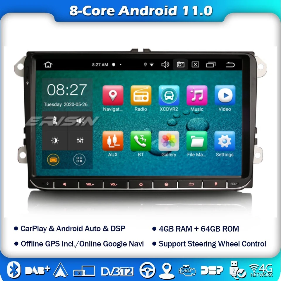 9" Android 12 Car Stereo DAB+OPS for VW PASSAT GOLF 5 JETTA CADDY Tiguan 8-Core - Image 1 of 4