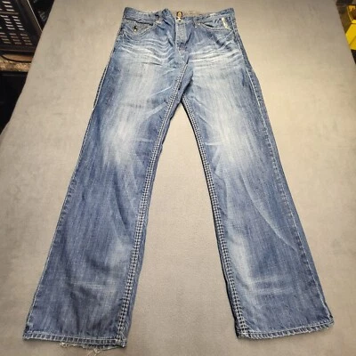 Parish Nation Jeans Mens 34x33 Blue Relaxed Fit Straight Leg Distressed Denim - Image 1 of 4