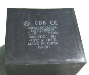 NEW CDE CORNELL DUBILIER RBPS10597KR7G SNUBBER CAP 1UF 2000VDC 1274A MAX 0348 - Picture 1 of 3