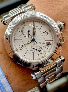 Cartier Pasha Men’s Watch Automatic 38mm SS Ref. 2388 W31037H3 - Picture 1 of 19
