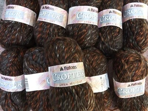 500gms Patons Crofter Aran Vintage Yarn 60% Wool 40% Acrylic Brown Mix 10 x 50gm - Picture 1 of 5