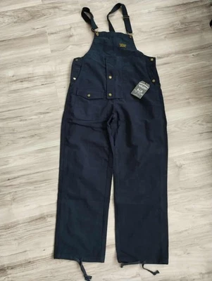OKONKWO Men's Vintage Overalls Jumpsuit Navy Deck Pants Moleskin Pants Workwear - Photo 1/4