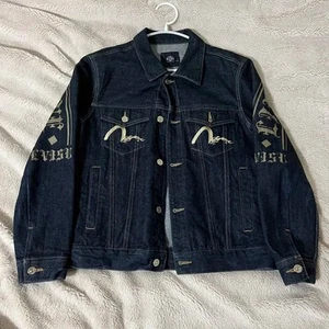 EVISU Unique Detail Denim Jacket Size 95 Vintage Authentic From Japan RIN - Picture 1 of 24
