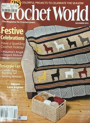Crochet World Magazine 2012 Festive Celebrations Mittens Bunting Set Alpaca - Image 1 of 4