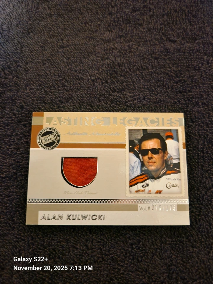 2011 PRESS PASS LEGENDS ALAN KULWICKI TRIBUTE RACE USED FIRESUIT #..  - Image 1 of 4