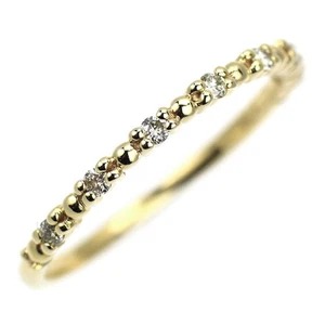 Anillo de diamantes K10YG 0,09 quilates - Auténtico envío gratuito desde Japón - Auténtico SELBY_JAPAN - Imagen 1 de 3