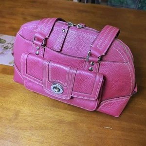 Borsa a mano Coach Hamptons in pelle donna rosa rosa ottime condizioni USATA - Foto 1 di 11