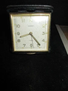 Reloj despertador de viaje TOURIST 7 joyas estuche de cuero C9 PA - Imagen 1 de 9