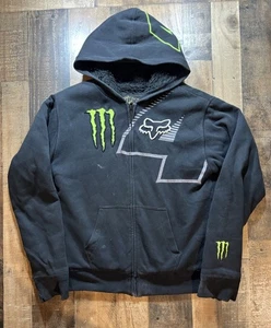 Vintage Fox Racing Monster Energy Hoodie M Ricky Carmichael #4 Y2K Rare Fur Zip - Bild 1 von 8