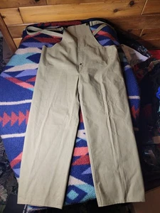 Vintage 50s Superior Overalls Bibs Mens Large 22 x 27.5 Army Green Japan Work - Picture 1 of 13