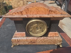 SCHÖNE SETH THOMAS ADAMANTINE KAMIN REGAL UHR LÄUFT W G WILLARD ST LOUIS - Bild 1 von 22