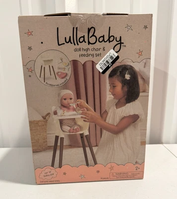 LullaBaby Doll High Chair & Feeding Set – Baby Doll Accessories Playset - Image 1 of 4