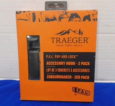 TRAEGER INDUSTRIES New Traeger PAL Pop and Lock Accessory Hook 3 Pack BBQ Grill Smoker Kit BAC613