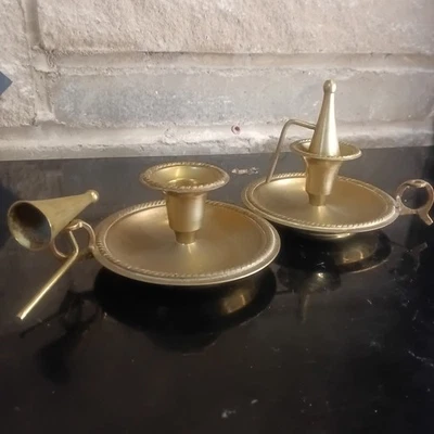 Set Of Two Vintage Style Candle Lamps With Flame Snuffer 13cm X 5.5cm - Image 1 of 3
