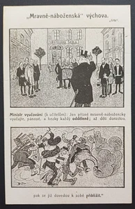 Anti-Semitic Postcard – Jewish Caricature, Volná Škola, circa 1960–1970 - Picture 1 of 2
