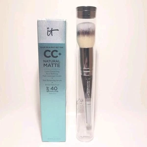 it Cosmetics CC+ Natural Matte Full Coverage Cream TAN & Heavenly Luxe #7 Brush - Picture 1 of 17
