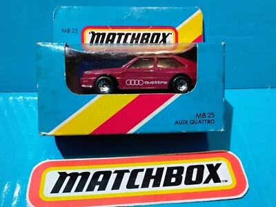 80s MATCHBOX AUDI QUATTRO #25 RED MACAU MB25 GERMAN 2DOOR COUPE RALLY LEGEND - Image 1 of 4