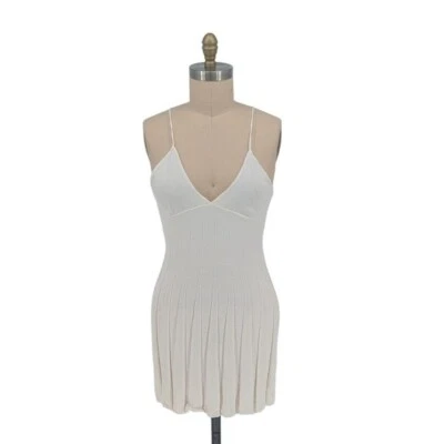 NWOT Meshki Open Back Knit Mini Dress Ivory Size XL tennis preppy sexy summer - Image 1 of 4