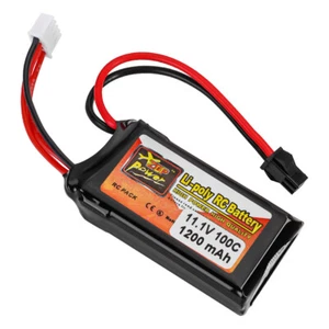 11,1V 1200mAh 100C 3S Akku SM 2PIN Stecker LiPo Batterie für RC Auto Flugzeug - Bild 1 von 8