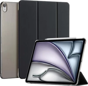 Case for iPad Air 13 Inch 2024 (M2) Released, Slim Stand Hard Back Shell Black - Picture 1 of 7