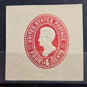 US Cut Square Sc U328, 4c carmine on manila, Mint CV$8.00 (504C89) - Picture 1 of 1