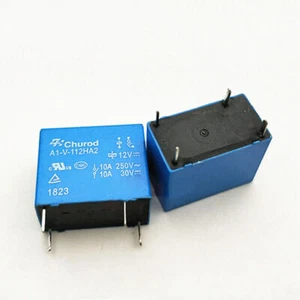 2Pcs CHUROD A1-V-112HA2 12VDC Power Relay 4Pins 10A 250V - Picture 1 of 1