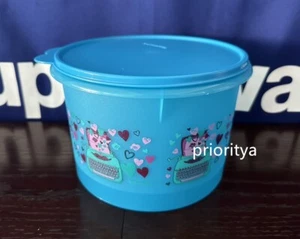 Tupperware Liebesbotschaft Herz Stapelbehälter 14-1/4 Tasse / 3,4 l in blau Neu - Bild 1 von 4