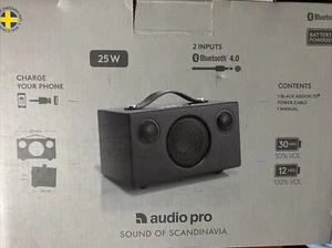 audio pro - Addon T3+ Black Wireless Bluetooth Battery Powered Speaker - Picture 1 of 6
