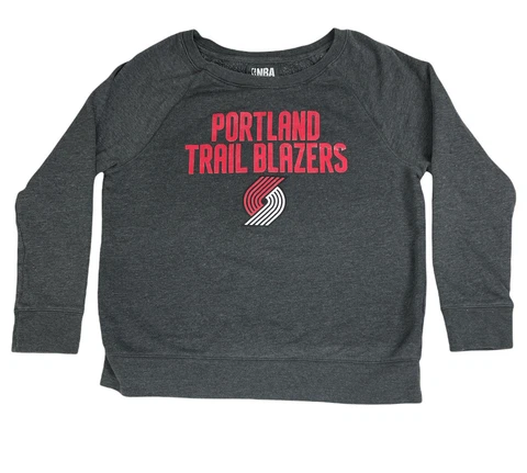NBA Portland Trail Blazers Sweatshirt Women’s LG Gray Logo Cover