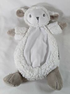 Blankets & Beyond Security Blanket Flat Plush White Lamb Sheep Sherpa Lovey Nunu