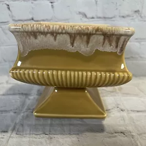 Vintage McCoy Pottery Beige Drip Glaze Square Pedestal Planter See Video - Picture 1 of 5