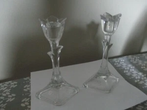 Toscany Vintage 24% Lead Crystal Tulip Candle Holder With Sticker-Made in USA - Imagen 1 de 3