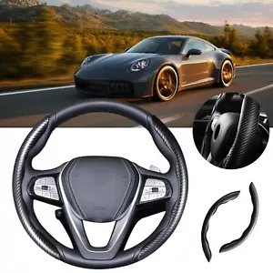 15" Universal Carbon Fiber Look Car Steering Wheel Cover Non-Slip Accessories US - Picture 1 of 14