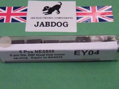 TEXAS INSTRUMENTS 5 Pcs NE5532 THT 8p DIL DIP Integrated Buffer Op-Amp 6g EY04