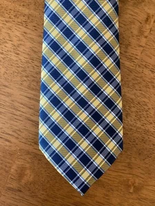 U.S. Polo Assn. Blue Yellow Plaid Tie New Without Tags - Picture 1 of 4
