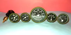 Willys MB Jeep Ford GPW Gauges Kit - Speedometer+Temp+Oil+Fuel+ Ampere (OLIVE) - Picture 1 of 5