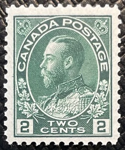 CANADA NO 107i, DEEP GREEN, GEORGE V ADMIRAL ISSUE, VF MINT  H  (KF250) - Picture 1 of 2