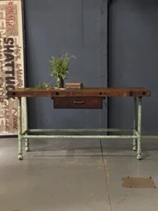 Industrial Workbench, Butcher Block Table, Machinist Workbench, Kitchen Island - Picture 1 of 10