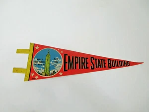 Banderín bandera de fieltro vintage Impko Nueva York Nueva York Empire State Building decoración retro - Imagen 1 de 10