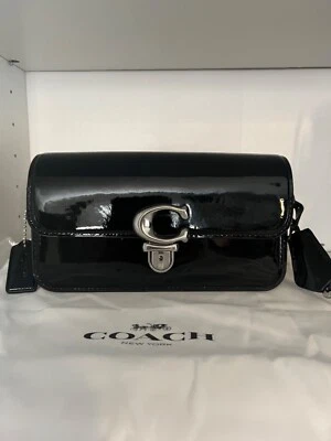 COACH Studio Baguette Patent black Leather Shoulder Bag Purse $450 Value - Image 1 of 4