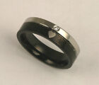 316L Black Stainless Steel Cz Comfort Fit Ring 6Mm Band Size 8 - 11 New Ss133