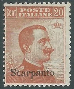 1921-22 EGEO SCARPANTO EFFIGIE 20 CENT MH * - I29-9 - Picture 1 of 1