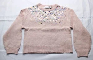 Children's Place Girls Long Sleeve Sequin Sweater EJ3 Rose Dust Medium (7/8) NWT - Picture 1 of 3