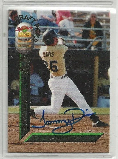 Vintage Tommy Davis Signature Rookies MLB 1994 Draft Pick Card On Card Autograph - Image 1 of 1
