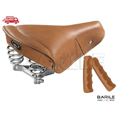 Silla MONTEGRAPPA HISTÓRICA + Puños Bicicleta Época - Varilla - Vintage Marrón - Imagen 1 de 4