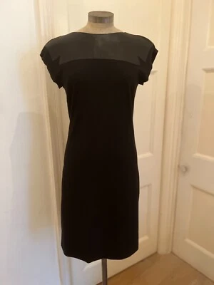 Vestido Negro Genuino BOTTEGA VENETA Cuero y Lana - Talla 40 Foto 1 de 4