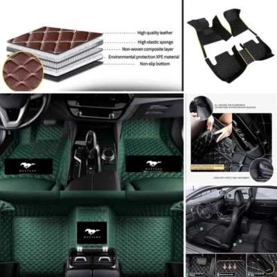 For Ford Mustang Coupe/Convertible Car Floor Mats & Trunk Mat Waterproof Carpets - Изображение 1 из 4