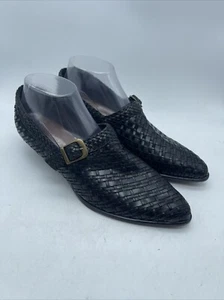 Vintage Y2K Nicole Victoria Women's Woven Leather Slip On Loafer Shoes Size 9.5M - Picture 1 of 9