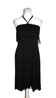 Vestido Converse Para Mujer Talla XL Negro Sin Mangas Informal Halter Cuello Atado Midi NUEVO Foto 1 de 2