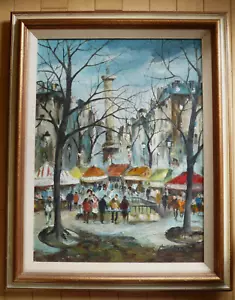 ANDRE BESSE, Canadian LISTED PARIS STREET SCENE MODERN IMPRESSIONISM VINTAGE OIL - Picture 1 of 15